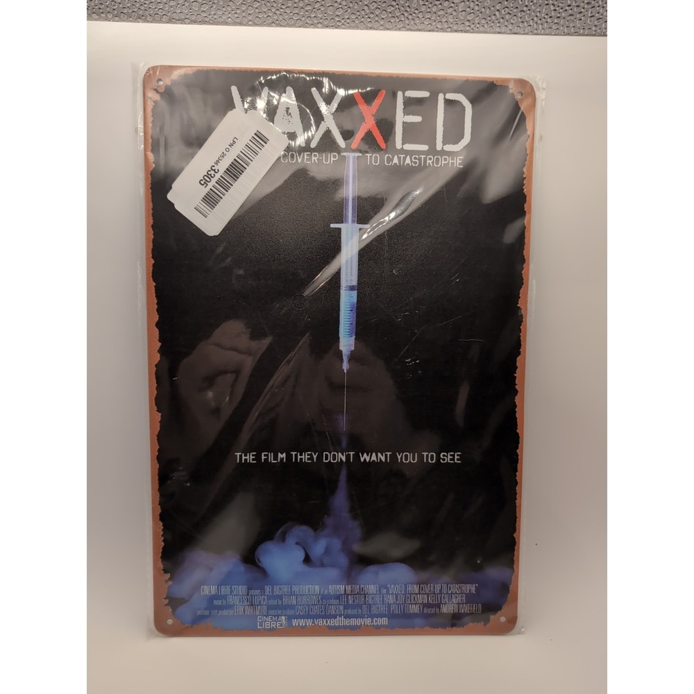 Vaxxed Cover‎ Up To Castrophe-Steel Decor Sign 12x8